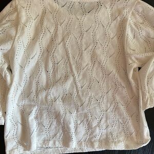 Zara eyelet ruffle sleeve top